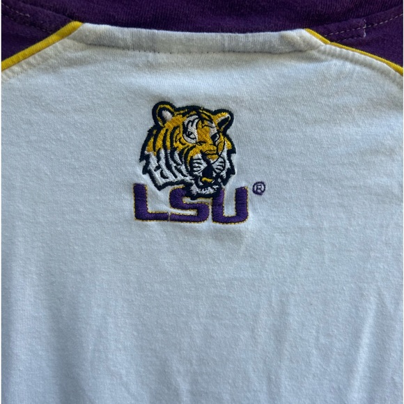 Spike Sports LSU Tigers Stitched Long Sleeve Medium Unisex Purple White Shirt - Picture 6 of 6